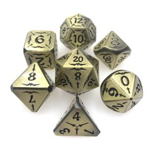 Sculpté à la main Noir Collection Metal D4 Dice Set Polyhedral Durable