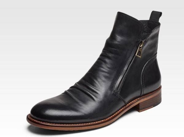Botas de tornozelo masculino botas de tornozelo cordel de couro genuíno botas vintage pontiagudas