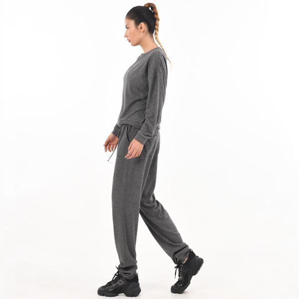 O pijama longo da luva das mulheres ajusta o tamanho positivo grupo do Loungewear de 2 mulheres da parte