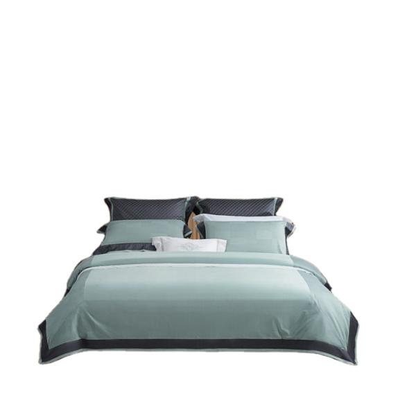 300tc Permeabilidade ao ar de cama Queen King Set 100 Cama de algodão quantidade simples Cobertura listrada