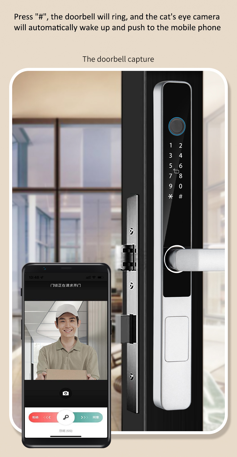 Водостойкий IP65 камера дверной замок Ttlock умный замок для жилых квартир