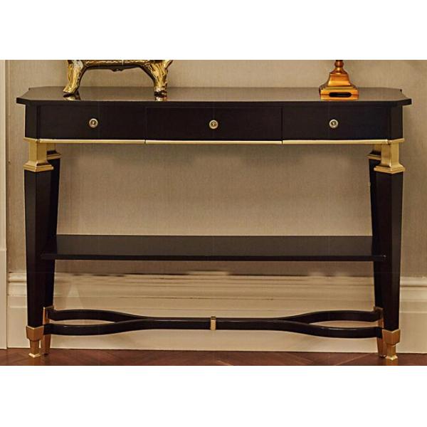 Wooden 48'' W Luxury Bedroom Furniture With Metal Legs , Antique Hotel Desk