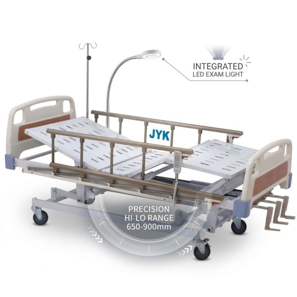 Electric Hospital Bed With Manual Backup Crank System Dual Control For Power Outage Safety Guaranteed Continuous Operation