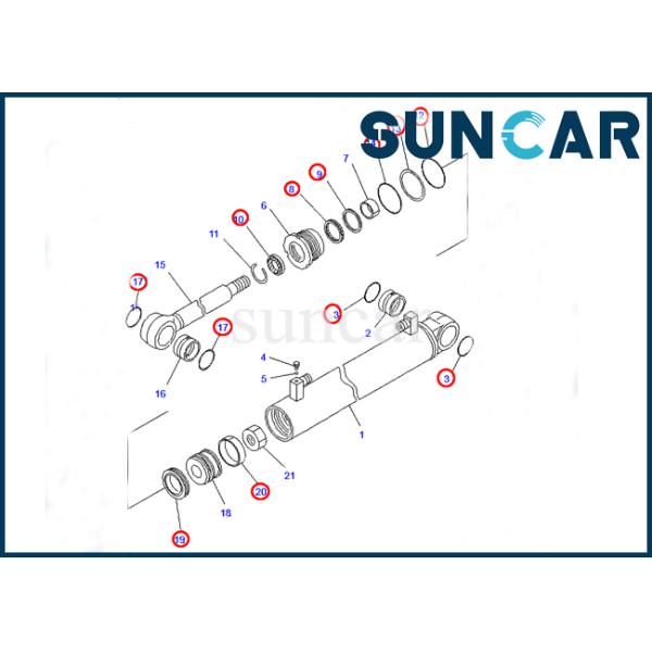 Komatsu 707-99-24630 Steering Cylinder Repair Kit For Wheel Loader Seal Kit WA380-5 WA400-5