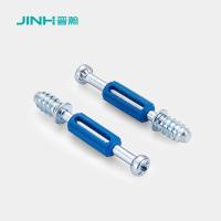 Boulons de connexion minifixes en acier de 40 mm avec douille en plastique, montage de meubles à paquet plat