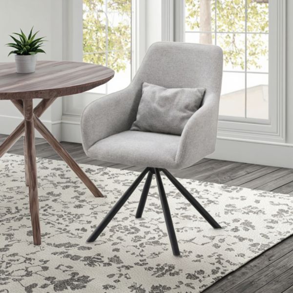 Leisure Eco-Friendly Modern Upholstered Fabric Swivel Single Sofa Chair with Backrest Home Furniture Office Living Room Dining