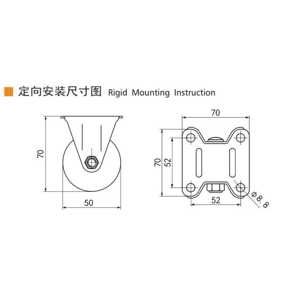 Las ruedas de los equipos de la banda de rodadura de TPU 50 mm 2 pulgadas ruedas de la placa M412P-86A