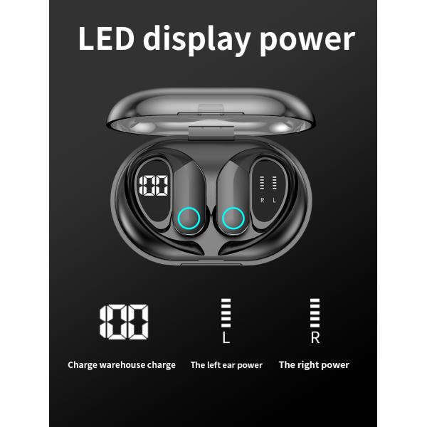 Waterproof Wireless Earbuds Stereo Bluetooth Headphone with Digital Display Travel Battery Indicator Wireless BT Earphone