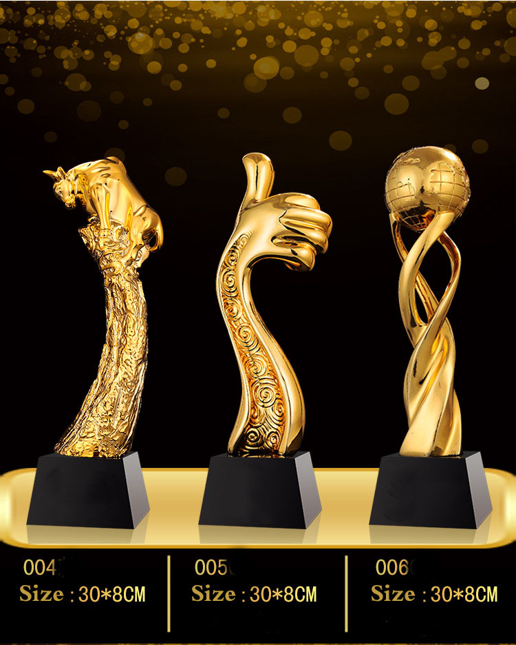 Customized Logo Zinc Alloy Metal Trophy with Brushed Surface for Sports Awards and Gifts