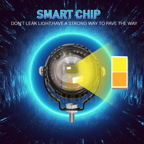 Single Beam White Yellow Red Flash Aluminum Motorcycle External LED Spotlight