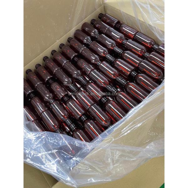 Promethezine PET Collar Material 100ml 120ml 3oz 4oz Amber PET Cough Syrup Bottles Plastic Bottle Lean Bottle