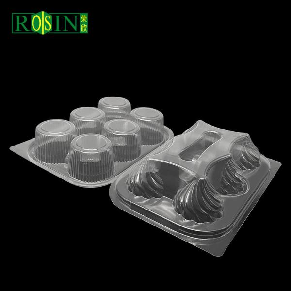 6 Count Disposable Clear Hinged Cupcake Containers High Transparency
