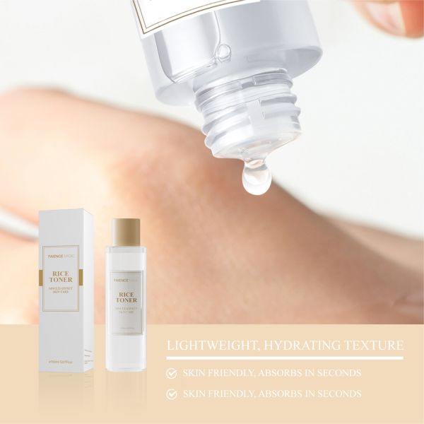 Organic OEM Pores Shrinking Rice Water Toner Facial Hydrating Soothing Moisturizing Skincare Whitening Face Skin Rice Toner