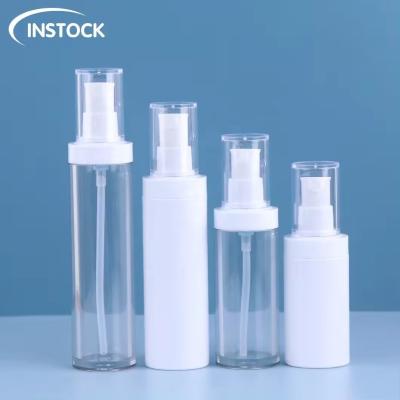 Bouteilles cosmétiques glacées de luxe 50 ml Bouteille de pulvérisation en plastique blanc clair pour les soins capillaires