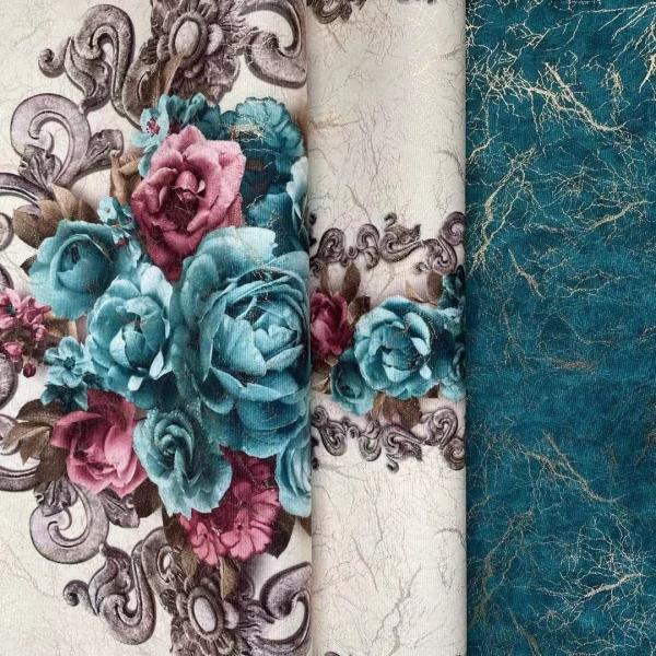 Anti Pilling Metallic Digital Print Fabric Printed FDY Velvet Abrasion Resistant