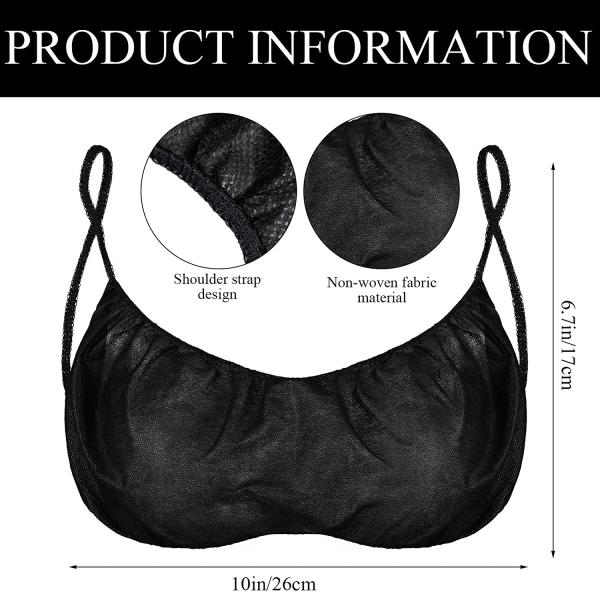 S&J Disposable Bra OEM High quality one piece bra black shoulder straps women sexy disposable non woven spa bra