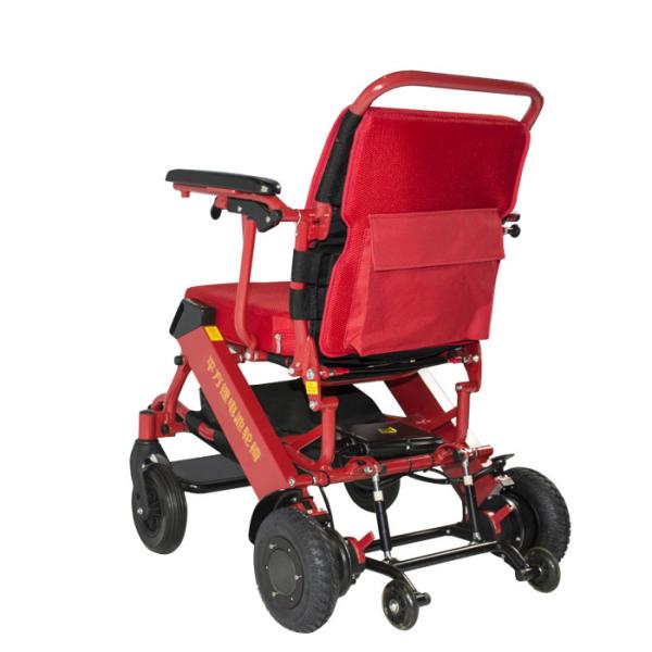 Red Lightweight Compact Wheelchair Foldable Maximum 6km/H