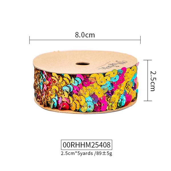 MSD 2.5cm Stretch Sequin Ribbon The Perfect Choice for Bling Bling Party Decoration