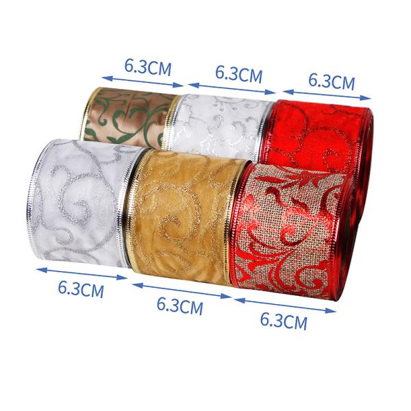 63mm Wide Christmas Decorated Ribbon Perfect for Gift Wrapping Occasion Christmas