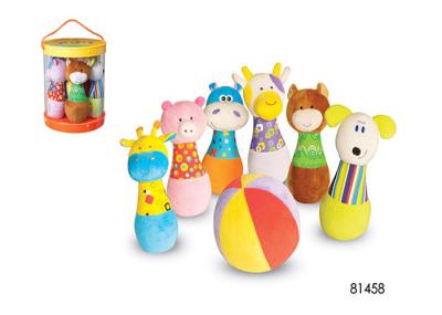Stuffed Plush Animal Bowling Ball Set Baby Toys 6 Months Unisex Rattle Teether