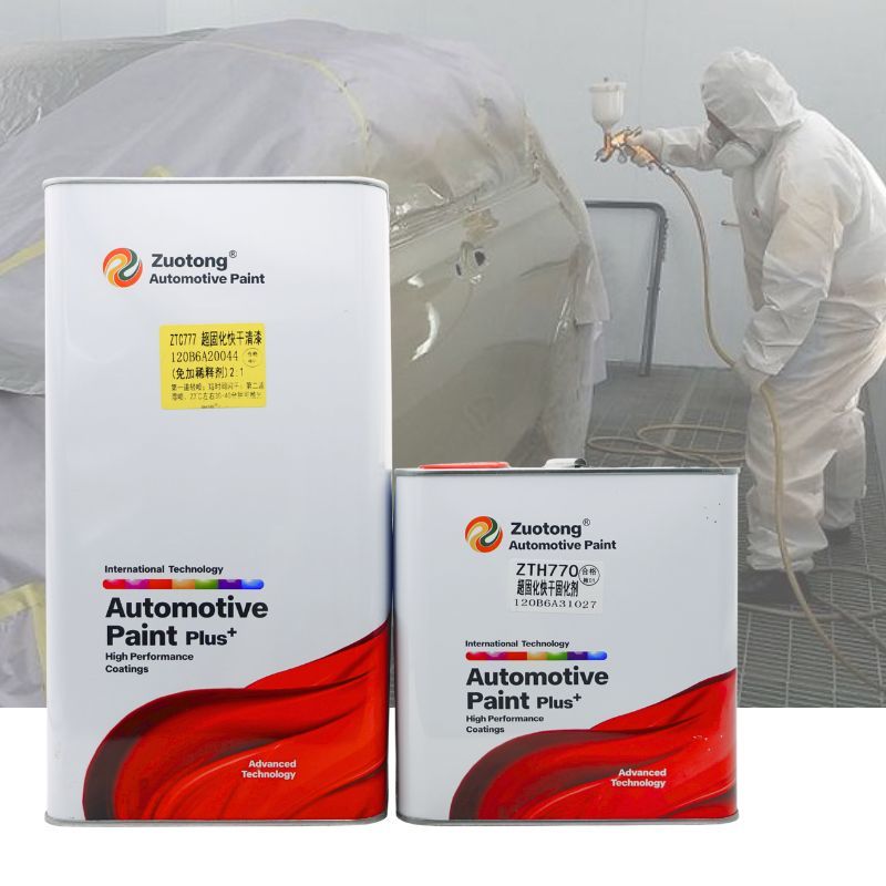 ZTC777 2K Fast Dry Clear Coat No Thinner Hyper Cure Auto Refinish Clear Coat With Hardener For Spot Repair Car Paint