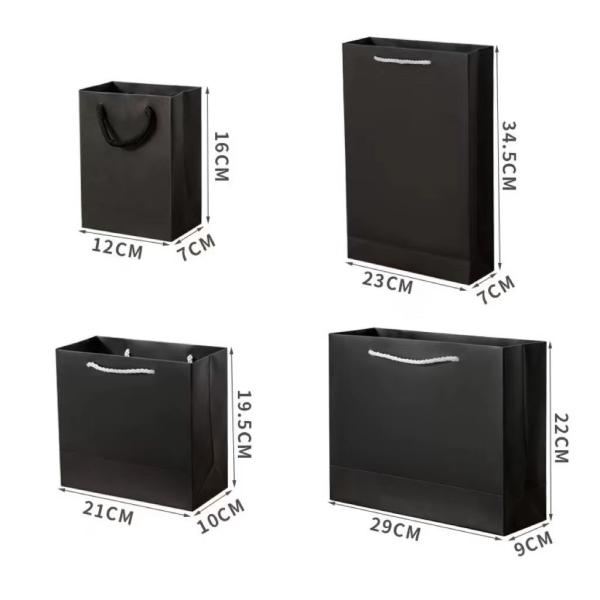 Подарок ювелирных изделий OEM роскошный черный бумажный кладет 12x16x7cm к 29x22x9cm в мешки