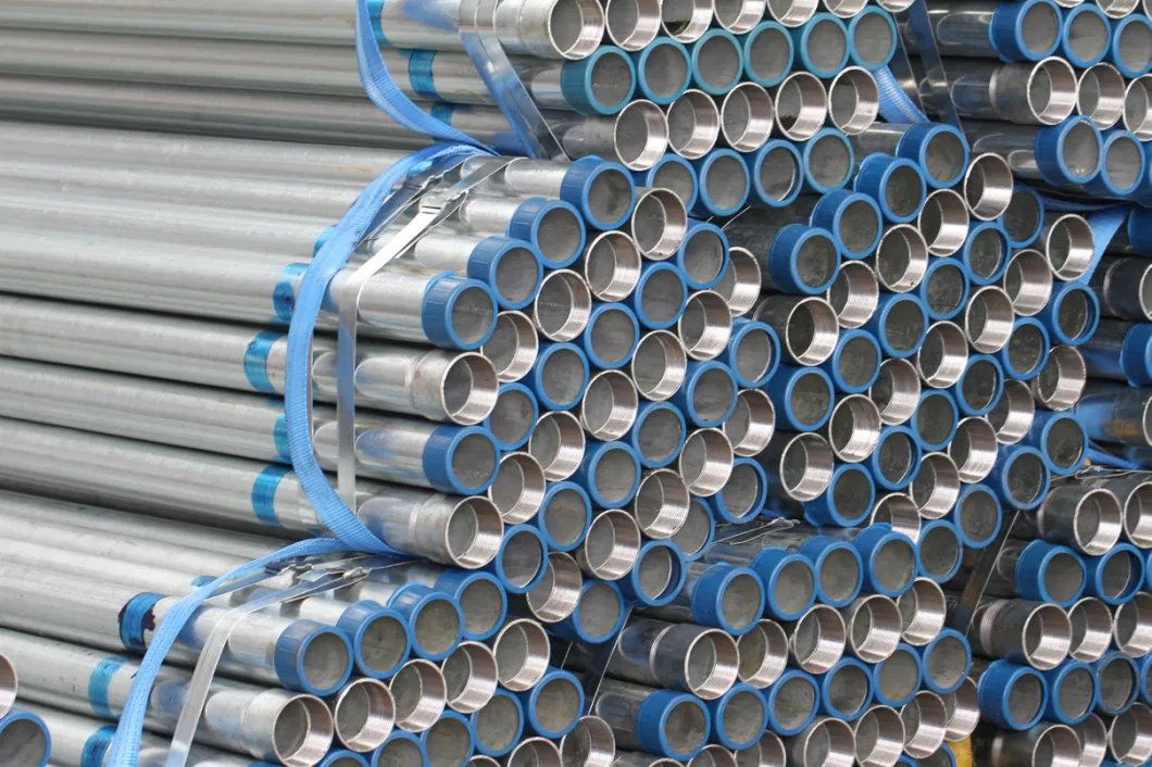 BS 1387 ASTM A53 Pipe en acier galvanisé Gi Pipe échafaudage Zinc 40 à 600 g/m2