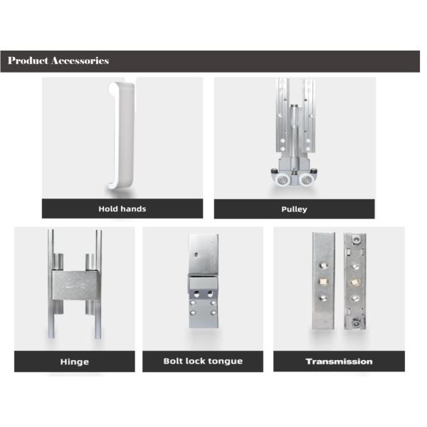 Anodized White Aluminium Bifold Doors , Two Side Open Door Hollow Glazed