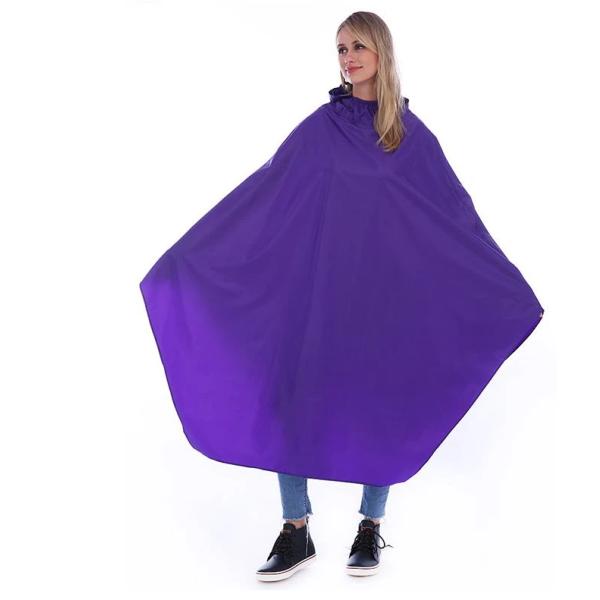 Unisex Adult Rain Poncho Outdoors Bike Ebike Motorcycle Scooter Cycling Jacket Raincoat Hooded Cape, Purple, 6XL