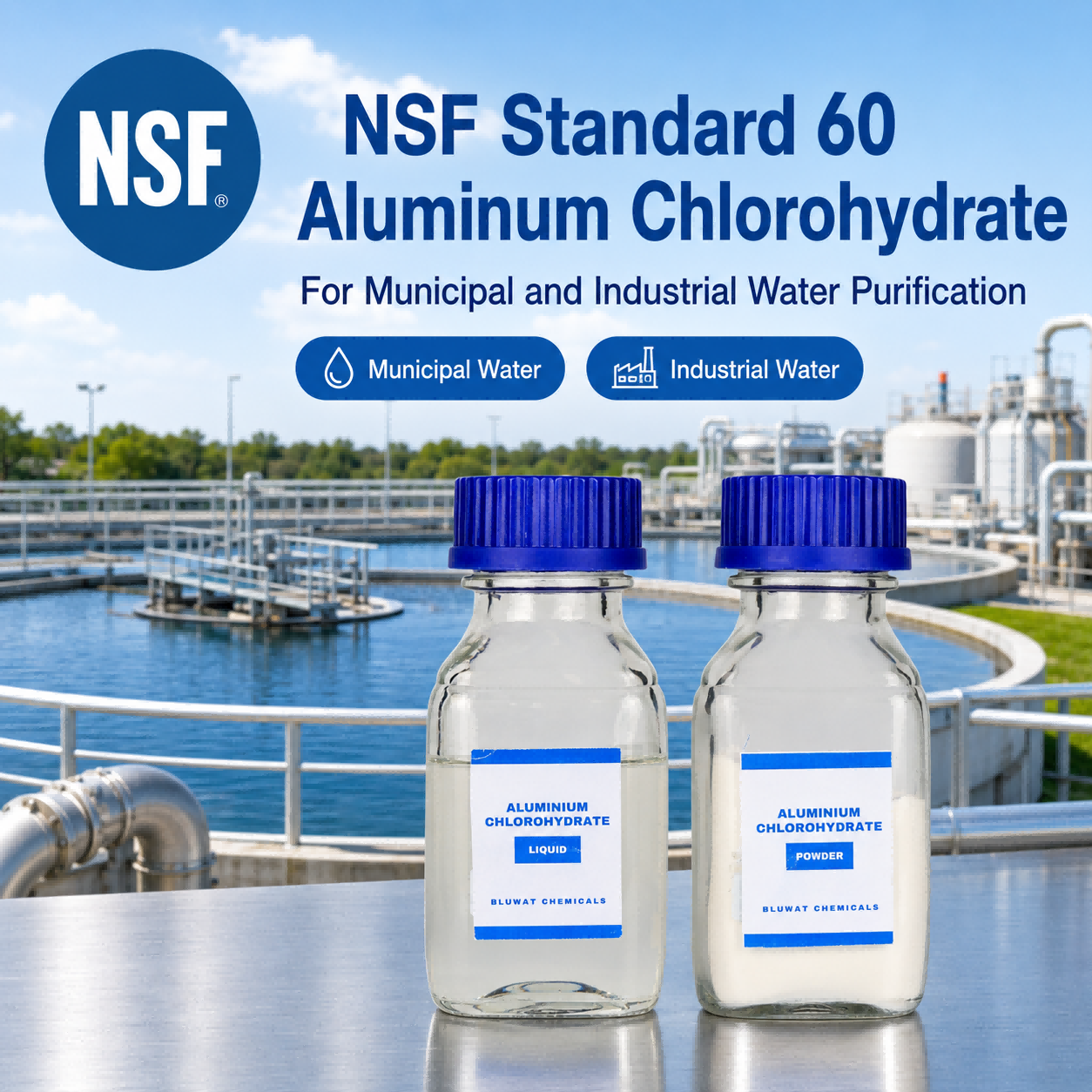 Aluminum Chlorohydrate ACH Powder & Liquid with 80-85% Basicity and High Al₂O₃ Content for Water Treatment Grade Applications