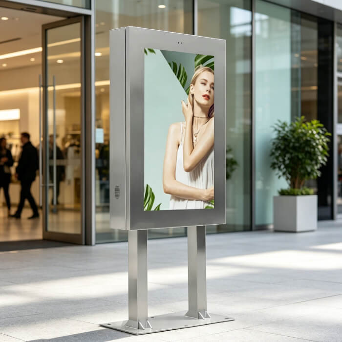43 Inch 304 Stainless Steel IP65 Waterproof Outdoor Touch Digital Signage Kiosk Built-in WiFi Commercial Advertising Display Kiosk
