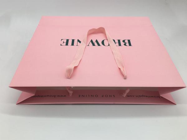 Foldable Recyclable Custom Printed Paper Bags With Handles 410x530x120 Mm