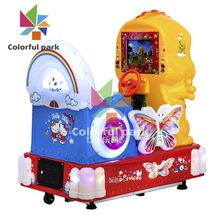 Эксплуатируемая монетка динозавра мультфильма едет, машины езды kiddie рок-н-ролла