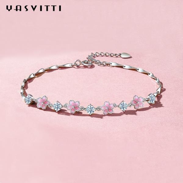 браслет вишневого цвета циркона браслетов S925 ювелирных изделий 0.16oz 0.19m стерлинговый серебряный