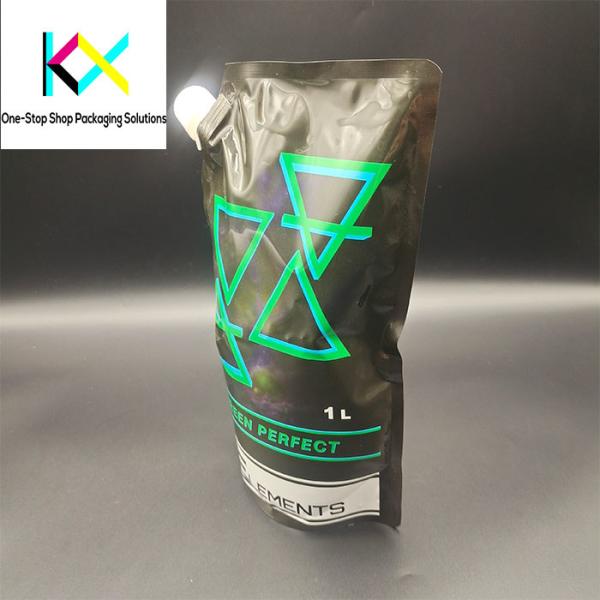 Black Liquid Packaging Pouch With Center Nozzle For Detergent Cleaner Good Barrier Material Spout Pouch