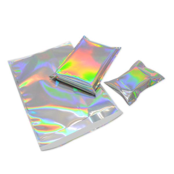 Colorful Laser Self Sealing Aluminum Foil Envelopes Holographic Adhesive Courier Plastic Packaging Bags
