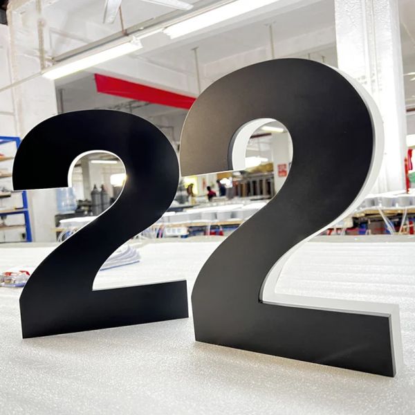 Custom 3D Stainless Steel Acrylic Blue Backlit LED Letter Sign