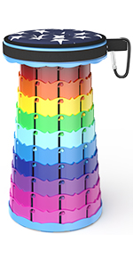 Retractable Folding Stool, Collapsible Telescoping Foldable Stool For Adults For Outdoor Fishing Hiking Gardenin