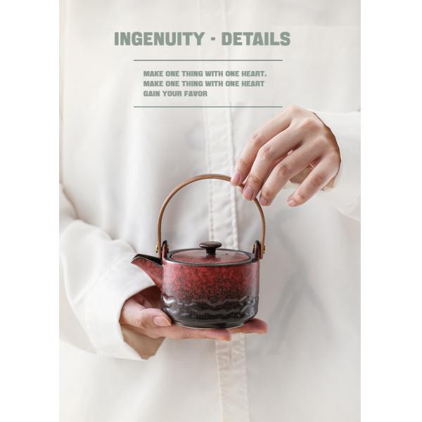 Elegant Single Pot Ceramic Tea Set with Lifting Beam Design Sustainable and Compact