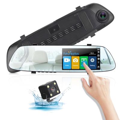 Dual Lens 1080P 5inch Vehicle Dash Cam Front And Rear View Mirror