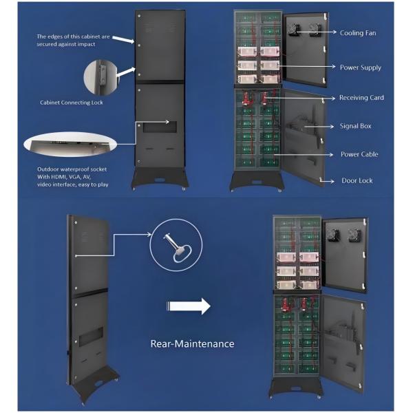 Outdoor Standing Display Screen Poster Led Advertising 640*1920 Outdoor Led poster screen