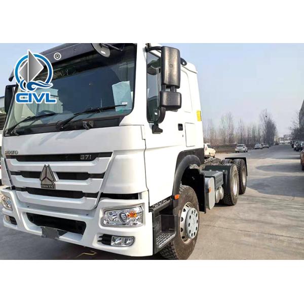 White Color Prime Mover Truck , HOWO 6x4 Cargo Truck Diesel Fuel Type