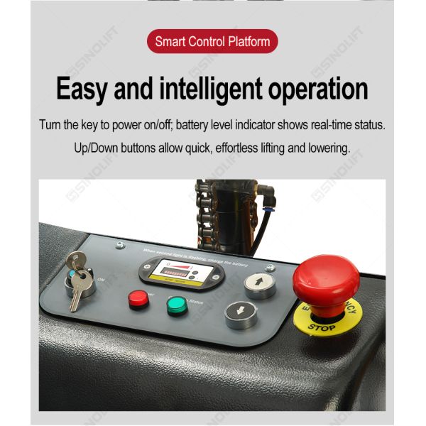 Sinolift EFM roll and reel material stacker - simple manual operation