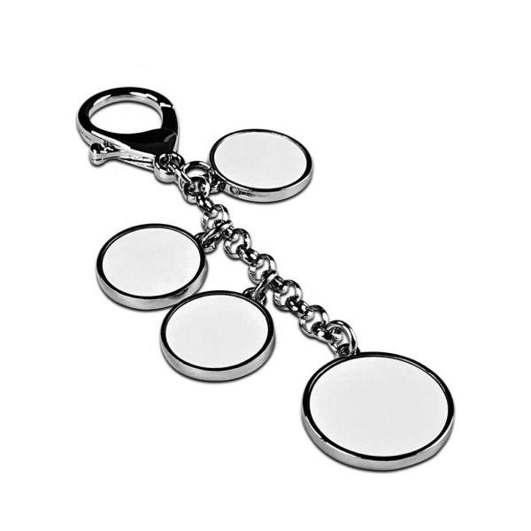 Zinc Alloy Sublimation Blank Metal Key Chain Custom Logo With 4 Round Charms Sublimation Keychains