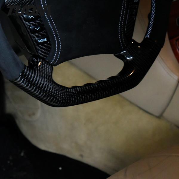 Toyota Crown Alcantara Carbon Fiber Steering Wheel Custom Genuine Leather