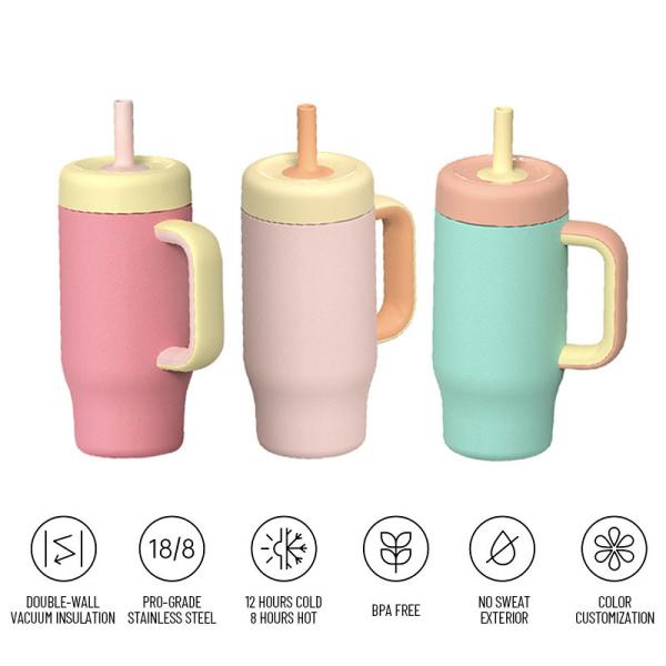 Botellas aisladas de acero inoxidable a granel 18-64 oz Vacuo con paja/manilla BPA-Free FDA aprobado