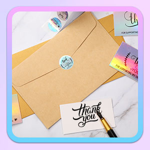 Thank You Cards, Christmas Stickers Set,  Thank You Business Card Thank You Roll Labels Thank You for Support