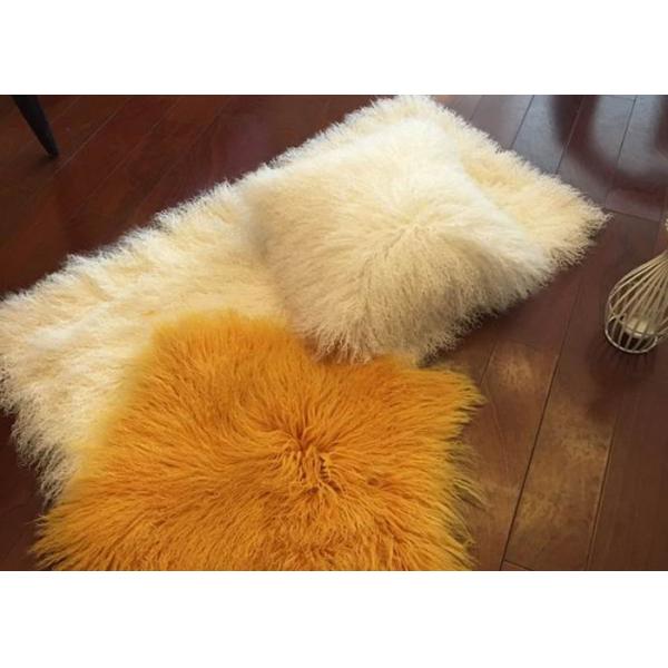 Mongolian Sheepskin Rug Luxurious 60 x120cm White Long Curly TIbetan Sheepskin