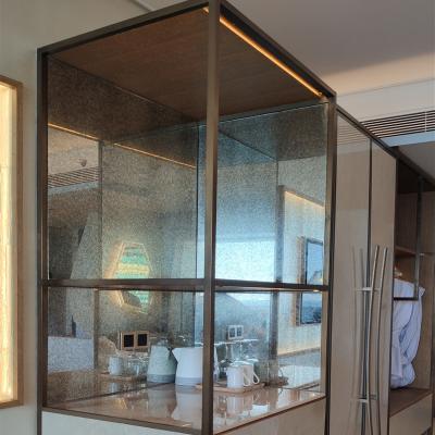 Retail Store Multi-Layer Golden Stainless Steel Display Rack Shelf Grocery Stand With Led Light