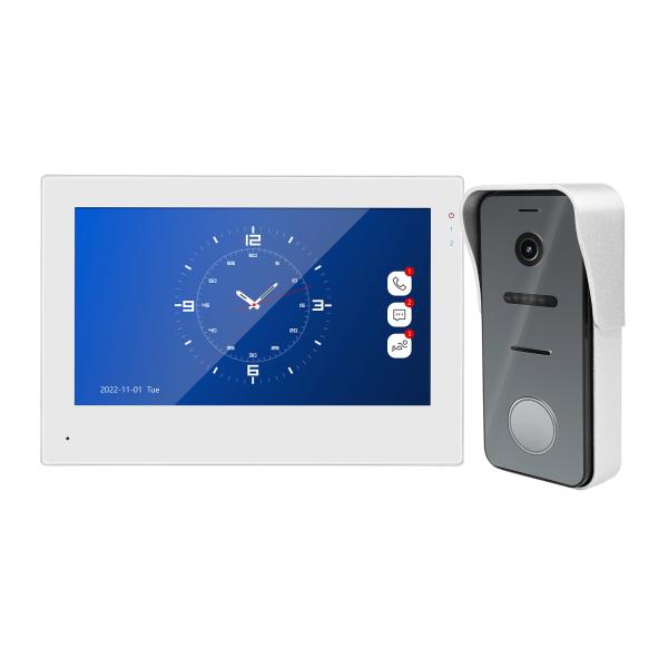 2-Wire IP/WiFi 7 HD Touch Screen Video Intercom Door Phone with Unlock/Monitor/Record